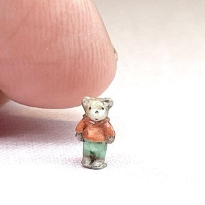 Dollhouse miniature bear, Micro miniature toy, Miniature sculpture, Okubo Originals, Small scale, Dollhouse decor, Miniature collections