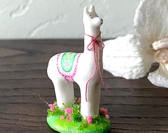 Ceramic Lama, Alpaca figurine, Collectable Lama, Miniature Lama, Lama gifts, Alpaca decoration