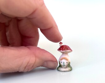 Miniature mushroom house, Ceramic mushroom, Mushroom collectable, Dollhouse miniatures, Terrarium, Fairy garden, Chris Okubo Originals