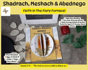 Shadrach, Meshach & Abednego Bible Craft | Fiery Furnace Sunday School Activity (PDF Download)