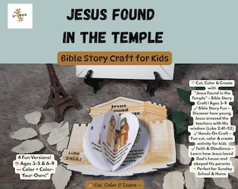 Jesus Found in the Temple Bible Story Craft: Sunday School Activity (PDF Download)