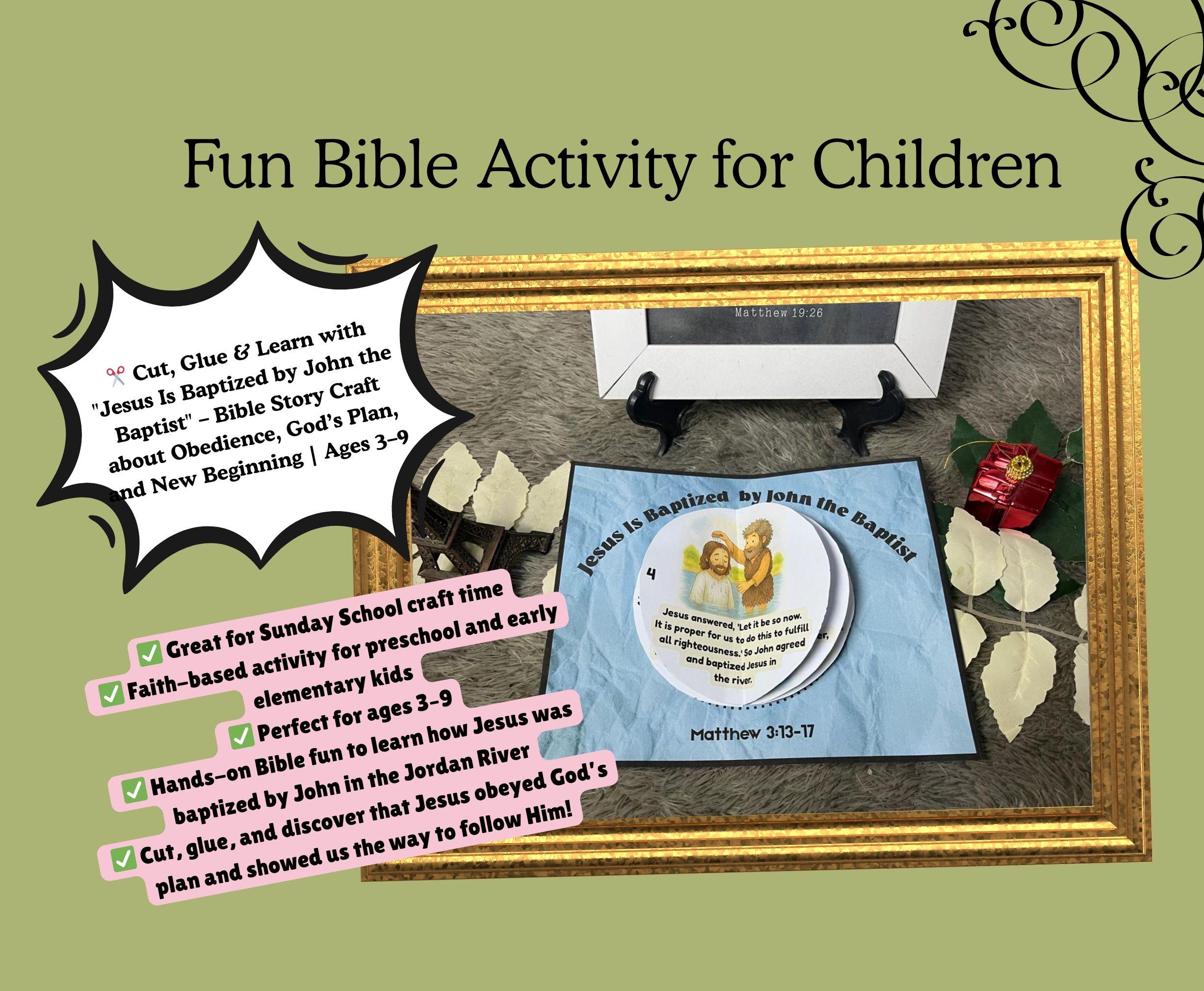 Jesus is Baptized by John the Baptist Bible Story Craft: Sunday School ...