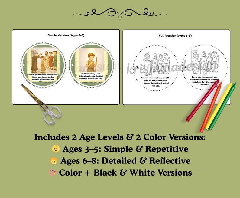 Samuel Anoints David Bible Craft for Kids: Christian Printable Activity ...