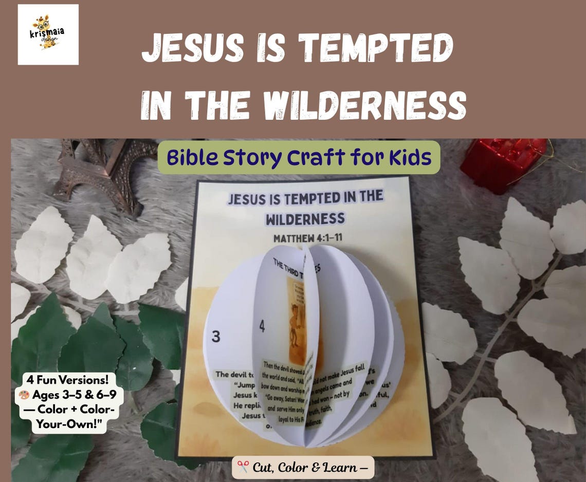 Jesus in the Wilderness – Temptation Bible Story Craft | Faith ...