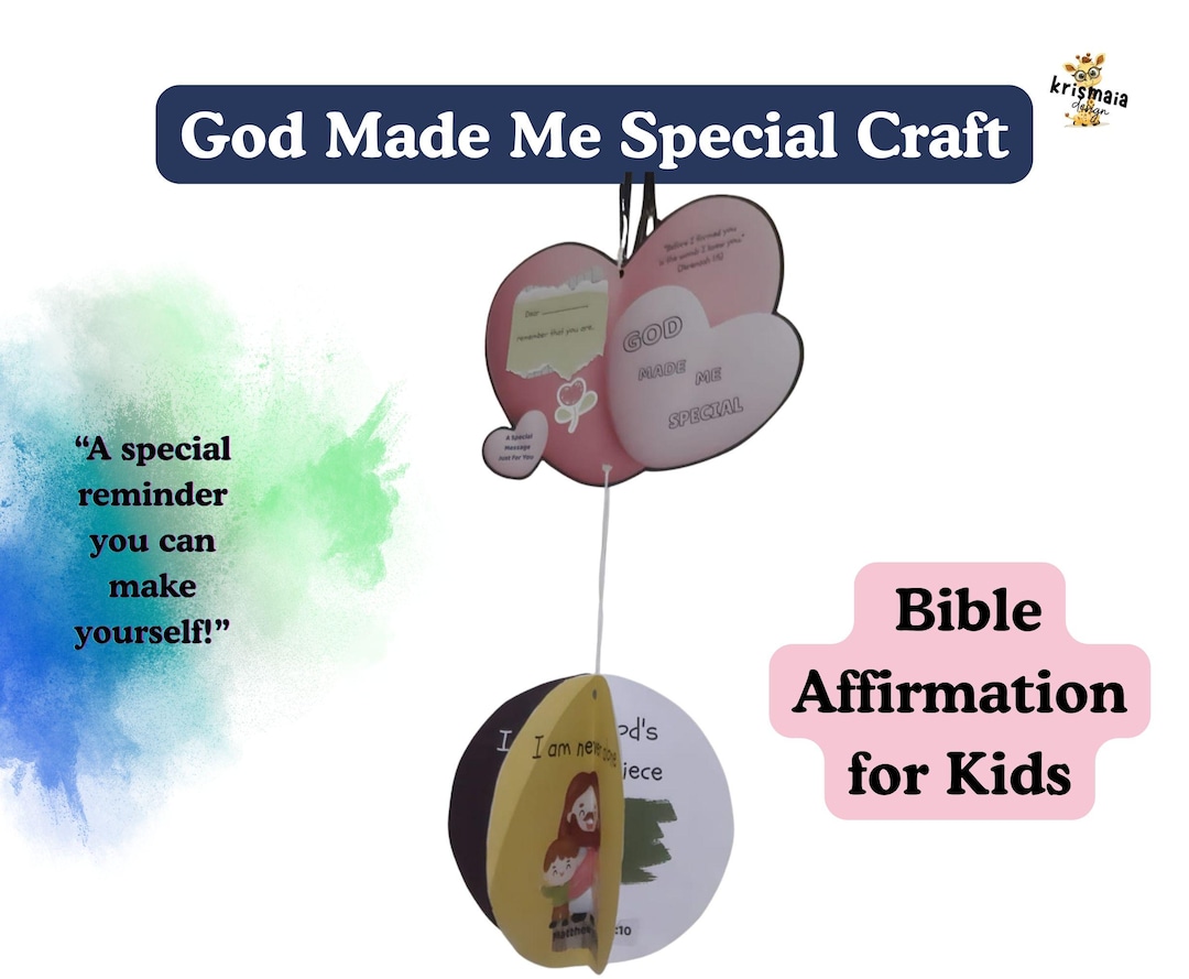 God Made Me Special Craft Printable: Christian Kids Activity (digital ...
