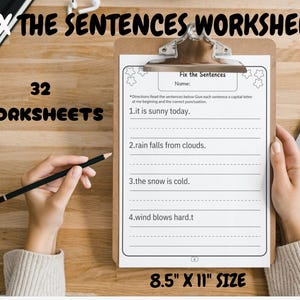 32 Printable Sentence Writing Worksheets | Fun & Engaging ELA Activities for 1st-3rd Grade