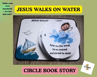 Jezus loopt op waterscooter | Knip- en plakboek Bijbelverhaal (pdf)