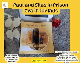 Paul and Silas Bible Story Craft: Sunday School Activity (PDF Printable Ages 3-9)