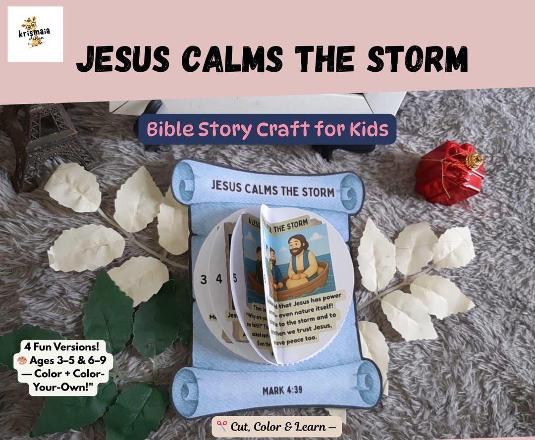 Jesus Calms the Storm Bible Craft: Sunday School Activity (PDF ...