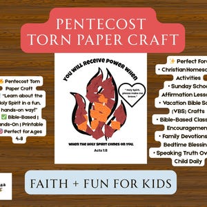 Pentecost Torn Paper Craft: Holy Spirit Sunday School Activity (Digital Download)