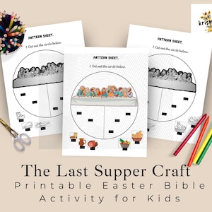 The Last Supper Craft - Printable Easter Bible Activity for Kids, DIY Religious Paper Craft, Sunday School Lesson