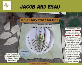 Jacob and Esau Bible Craft: Christian Printable Activity Book (Ages 3–8, PDF Download)