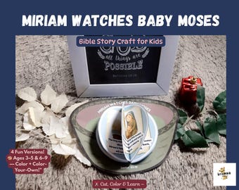 Bricolage biblique Baby Moïse par Miriam Watches : activité d'école du dimanche (PDF imprimable)