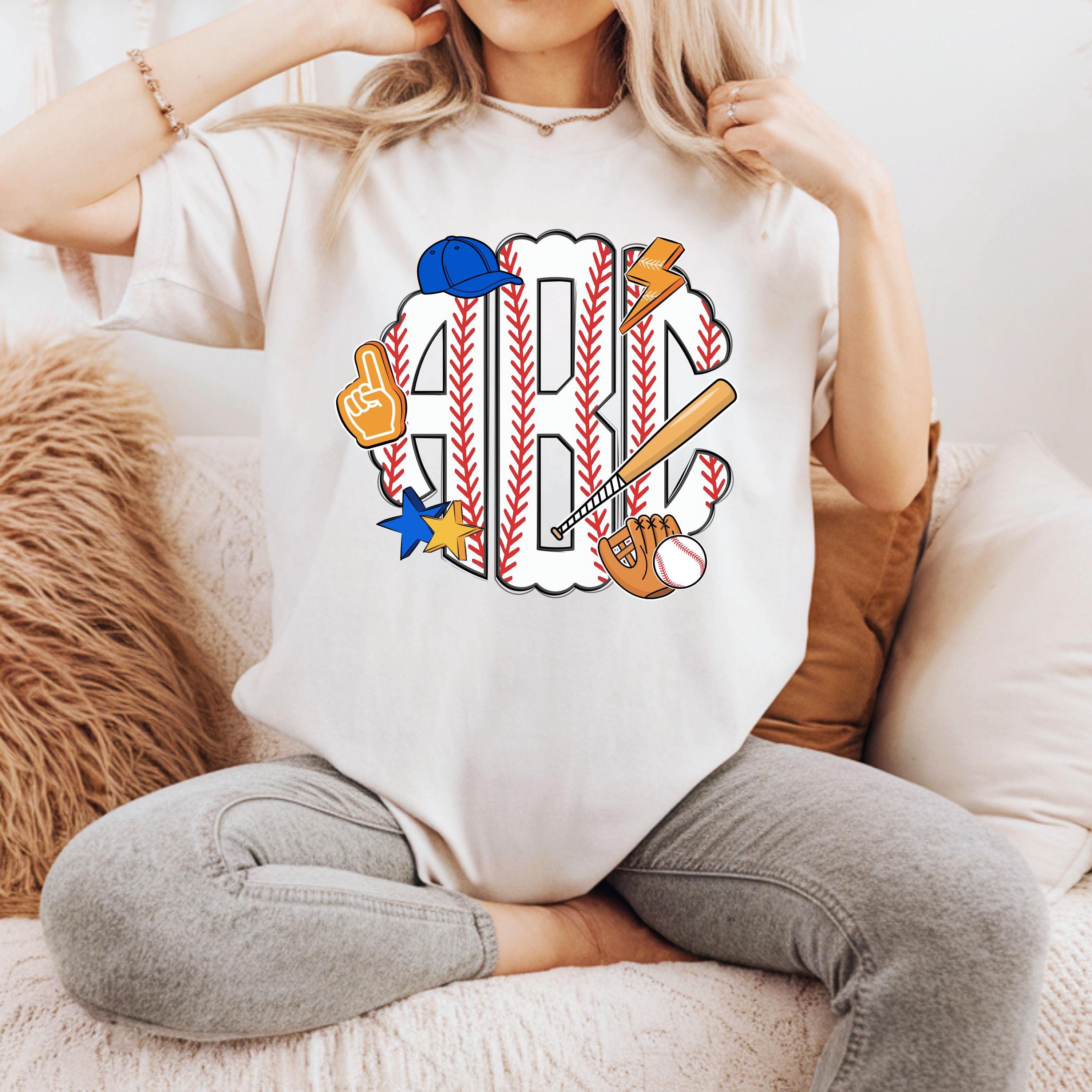 Baseball Sports Scalloped Monogram PNG, Monogram Name PNG, Baseball PNG ...