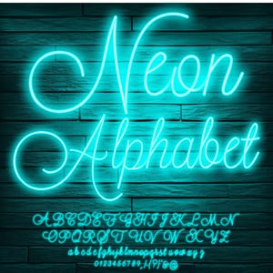 Neon Glow Effekt Buchstaben, Cyan Neon Buchstaben, Neon Schrift, PNG Clipart Buchstabe, Transparenter Hintergrund, Neon Schild Buchstaben, Neon Cyan 2