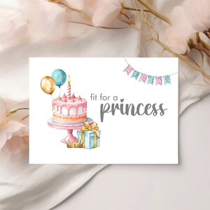 Printable Birthday Card,  Birthday Card Downloadable, Happy Birthday, Birthday Card, Princess Card, Fit for A Princess, Design HB9