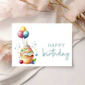 Cartão de aniversário para impressão, cartão de aniversário para download, feliz aniversário, cartão de aniversário, cartão de aniversário divertido, design HB1