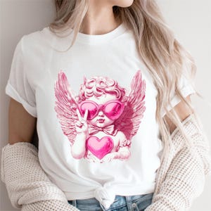 Valentine&#39;s Day PNG Design, Valentine&#39;s Day Retro Cupid, Valentine&#39;s Cute Cupid Design, Valentine&#39;s T-Shirt PNG, Valentine&#39;s Day, Design 37C
