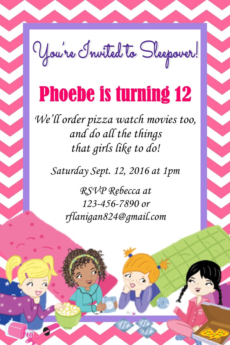 Les Filles Dormir Au Cours De La Soiree Pyjama Invitation Etsy Les Filles Dormir Au Cours De La Soiree Pyjama Invitation Etsy