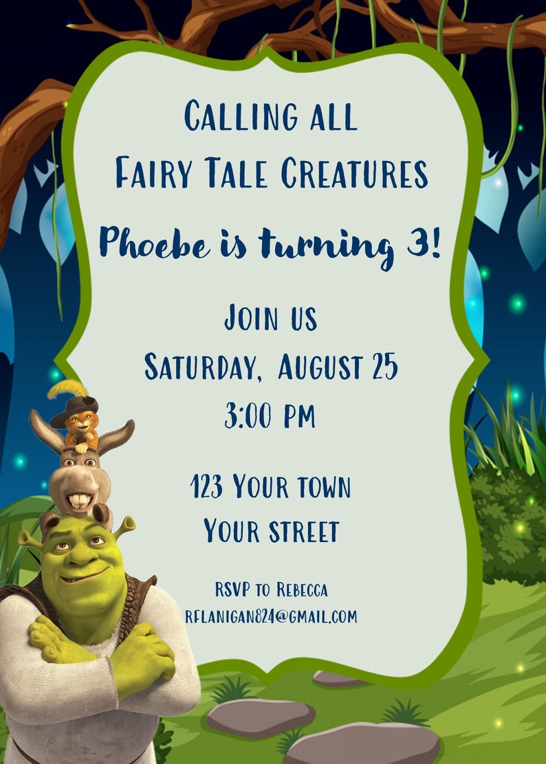 Shrek Invitation Template Shrek Invitation Template