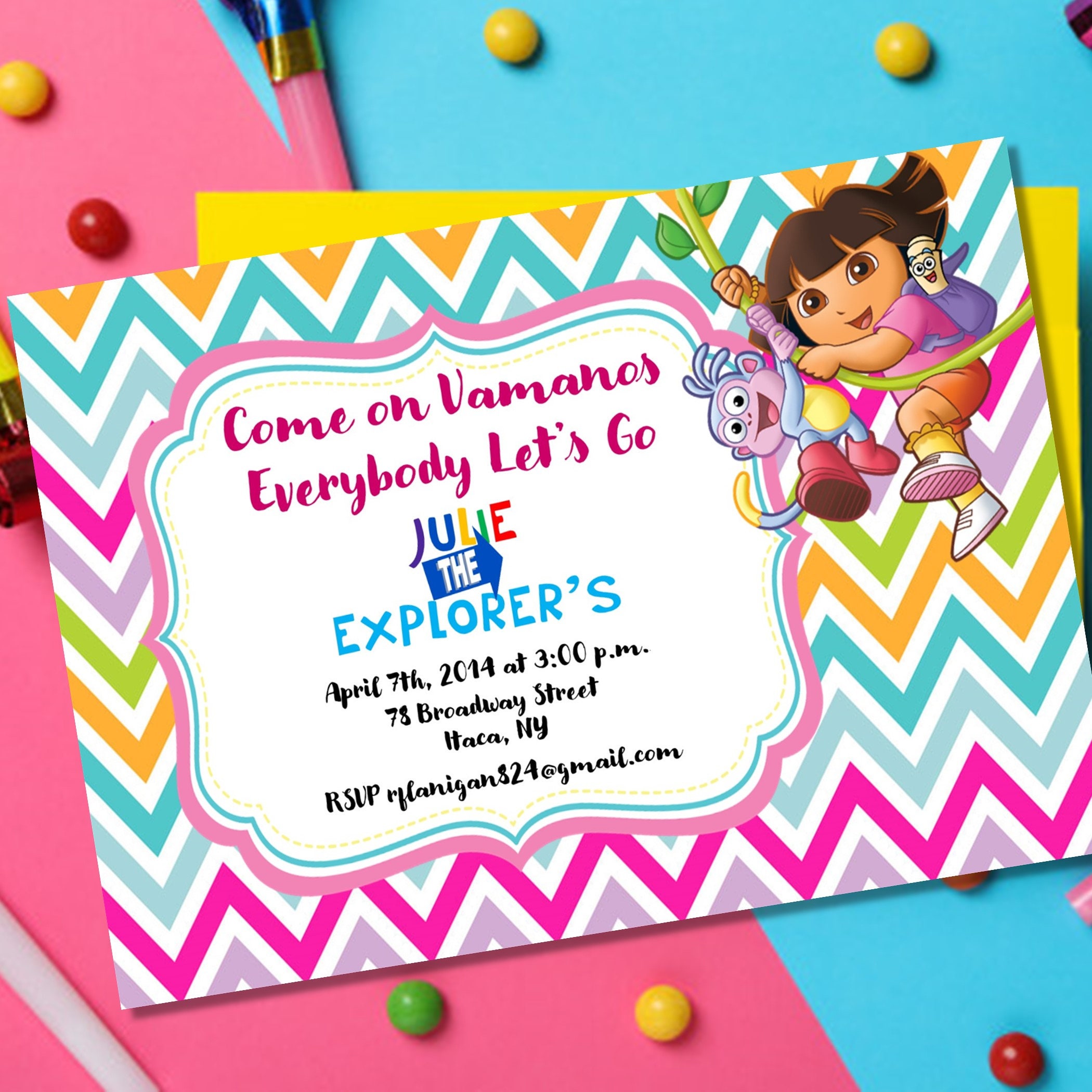 Girls Dora the Explorer Printable Birthday Party Invitation - Etsy
