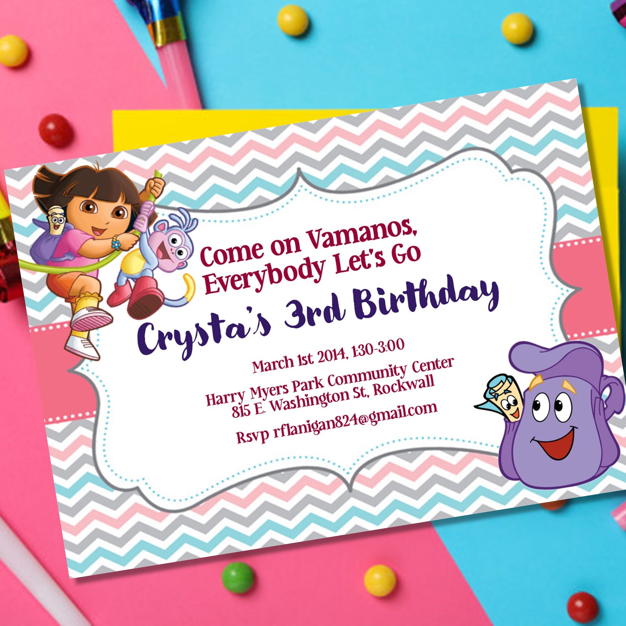 Girls Dora the Explorer Printable Birthday Party Invitation - Etsy India