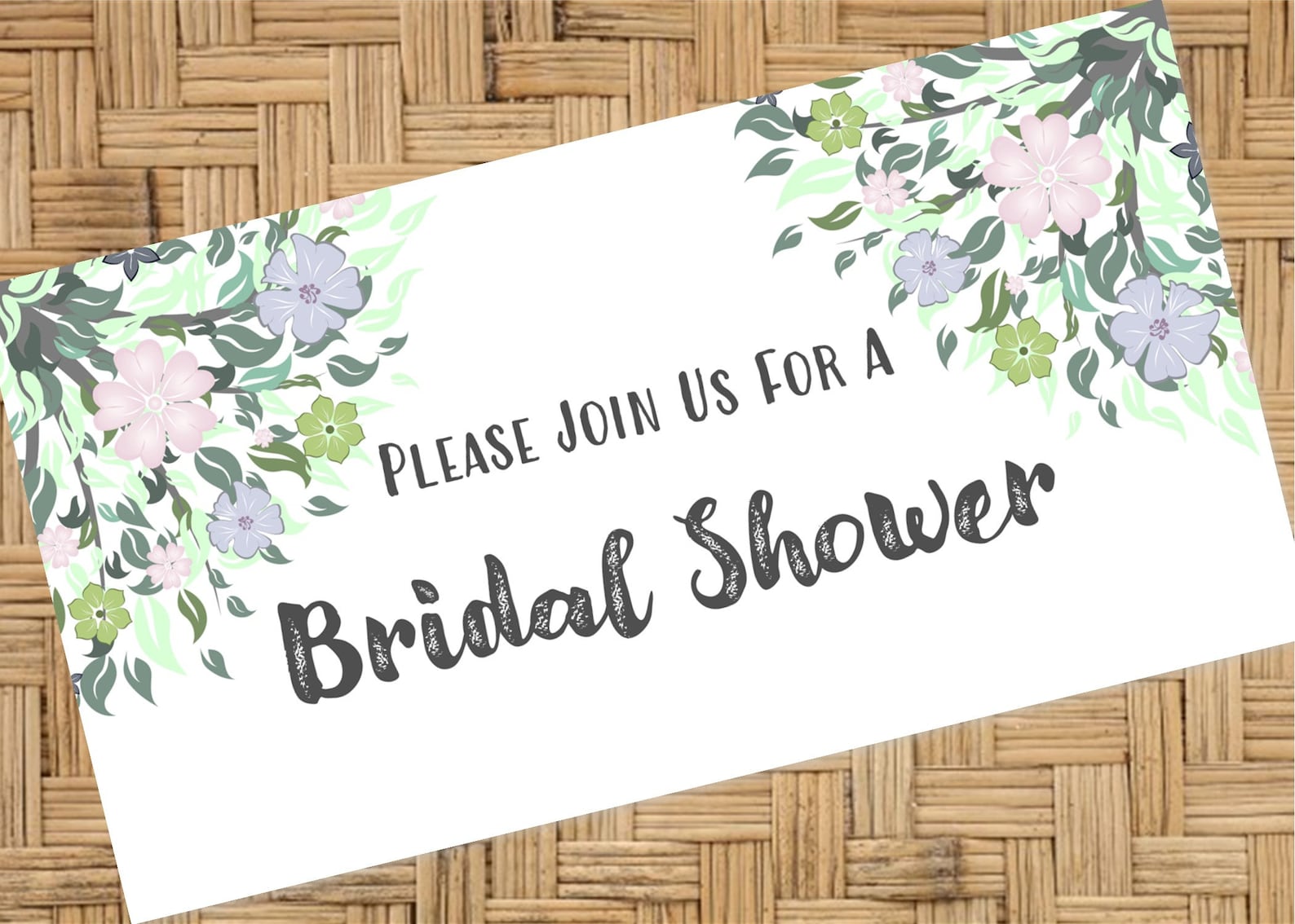 Floral Wedding Shower Facebook Event Cover Foto Grey Etsy