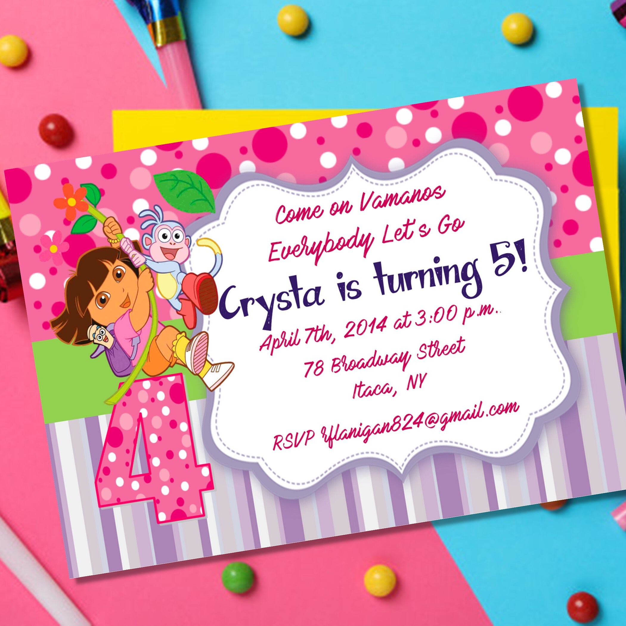 Girls Dora the Explorer Printable Birthday Party Invitation - Etsy Ireland