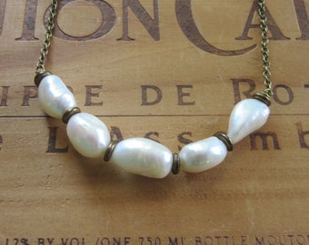 Long Necklace of Large Freshwater Pearls