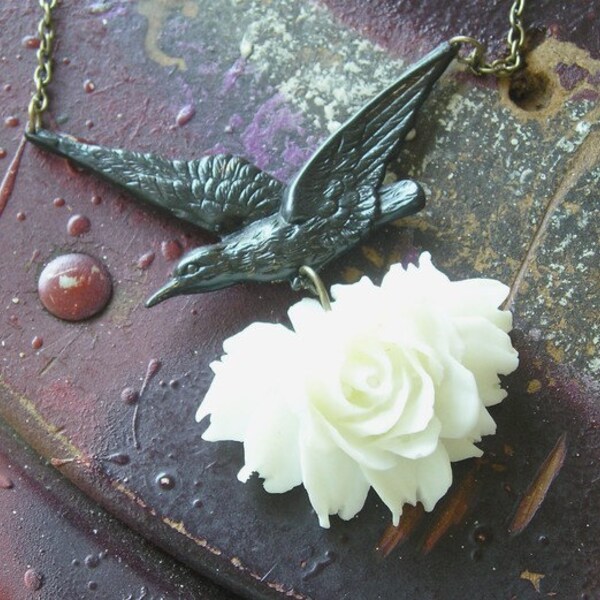 Raven Rose Vintage Inspired Classic Handcrafted Pendant Necklace