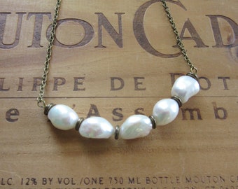 Long Necklace of Large Freshwater Pearls