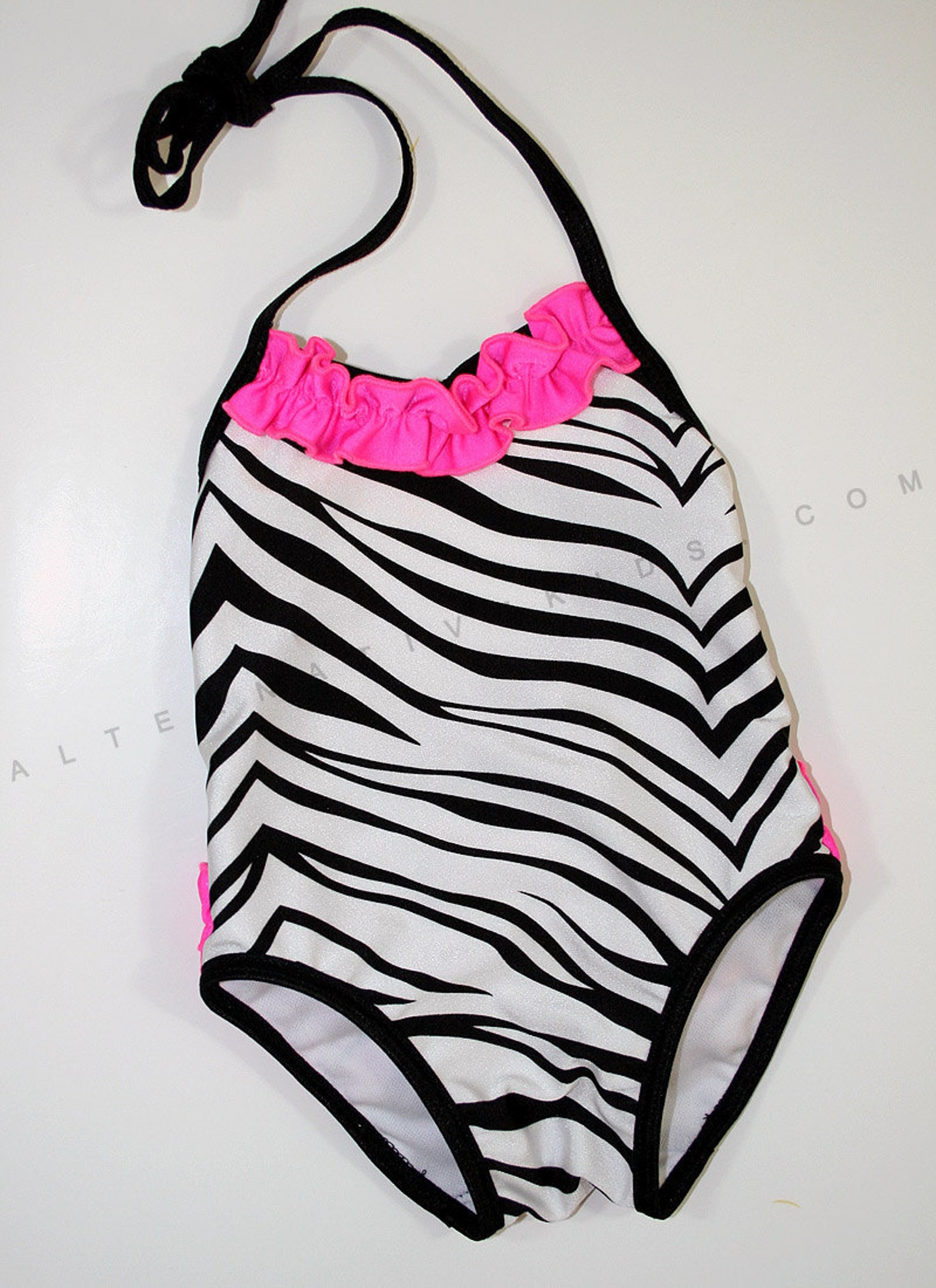 Children's Zebra Pink Ruffle Swimsuit Bathing Suit - Etsy