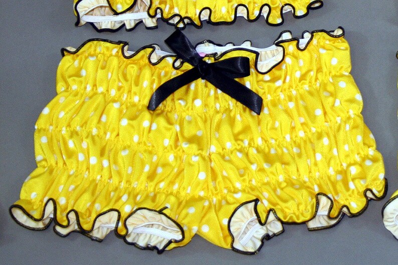 Children's Yellow Polka Dot Ruffle Tankini Set Swimsuit Etsy