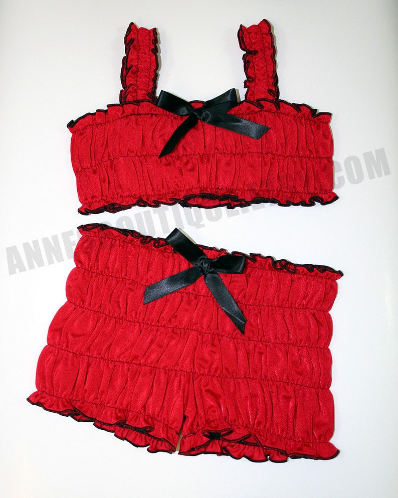 Children's Red Two Piece Ruffle Tankini Set image 5