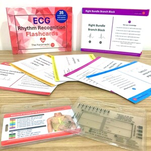 Paramedic ECG Lovers Pack - ECG Rhythm Recognition Flashcards + ECG Reference Card Value Pack