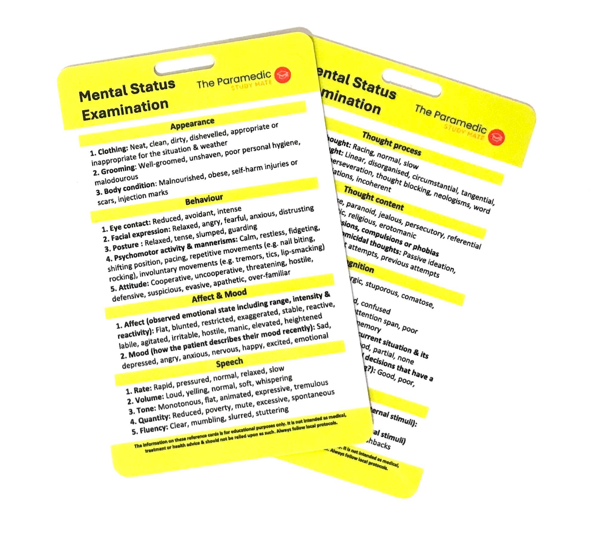 Australian & New Zealand Paramedic Assessment Reference Card Pack ...