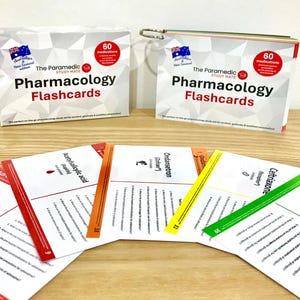 Australian & New Zealand Paramedic Quick Reference Pharmacology Flashcards (60 cards)