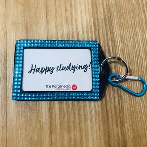 Diamonte ID Card Holder with Carabiner