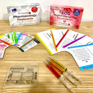 Ultimate Study Pack - Quick Reference Pharmacology Flashcards + ECG Recognition Flashcards + Assessment Reference Card Pack + ECG Ruler
