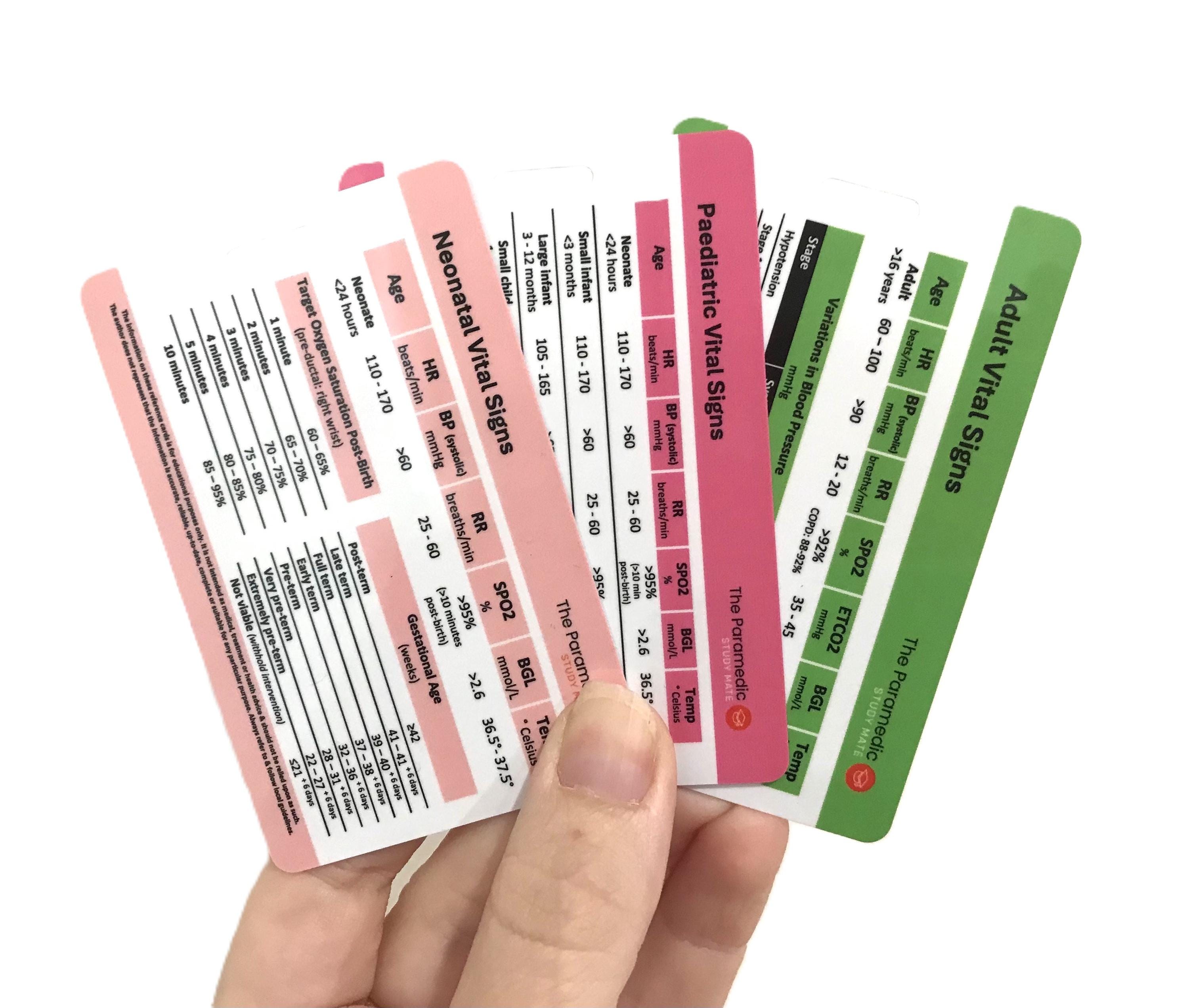 Australia & New Zealand Paramedic Vital Signs Reference Card Pack ...