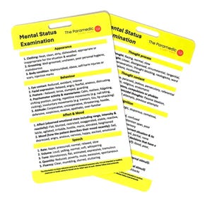 Australian Paramedic Mental Status Examination Reference Card