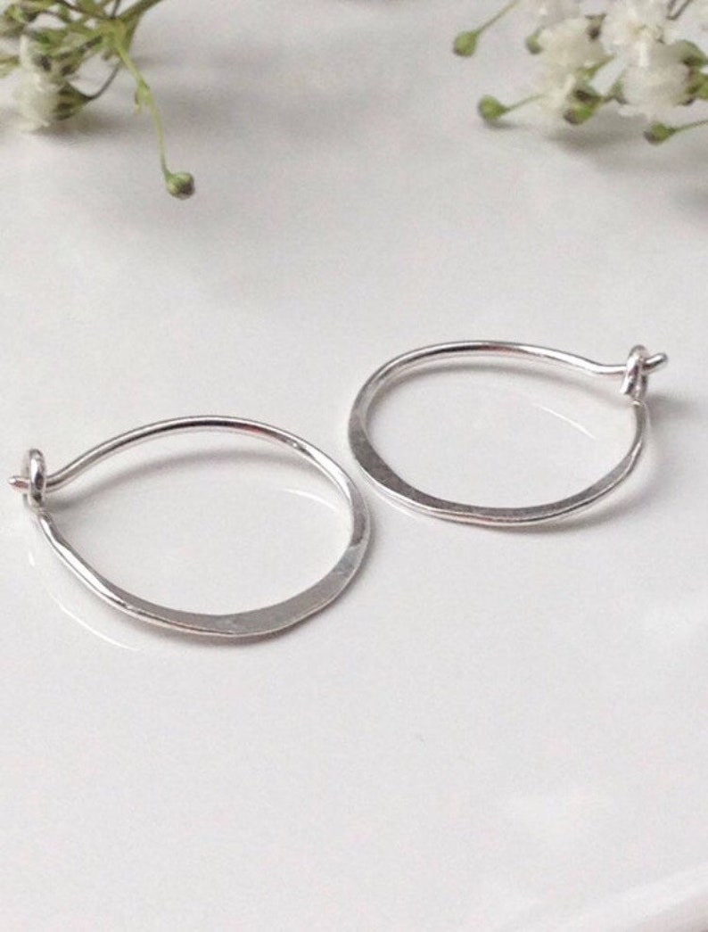 Silver Sleeper Hoops Silver Hoops Small Hoop Earrings Etsy UK