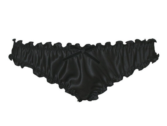 Items similar to Black/Red/White 'Sophie' Silk Satin Knickers Lingerie ...