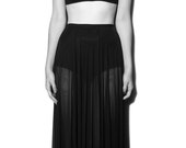 Black Mesh 'Xanthe' Full Length Skirt