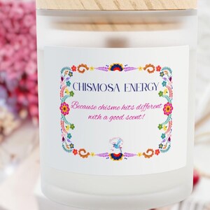 Chismosa Energy Candle, 11oz | Funny Latina Gift Spanglish Cozy Home Decor, Unique Gift, Self-Care Essential, Scented Candle for Relaxation
