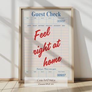 guest check prints trendy wall art navy blue and white aesthetic poster preppy wall art decor retro bar cart art trendy blue printable art