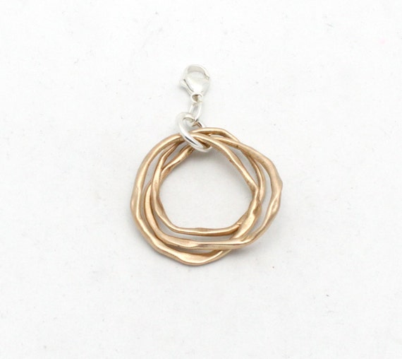 Items similar to Three Entwined Bronze Cloud Link Pendant CLIP on Etsy