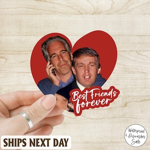 Trump And Epstein Best Friends Forever Sticker/Car Magnet, Satirical Anti-Trump Political Sticker, Vinyl Sticker, Activist, Decal