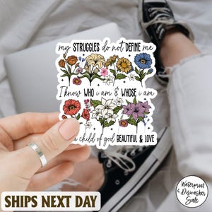 Floral Mental Health My Struggles Do Not Defind Me Sticker, Mental Health, Inspirational Self Love Decal, Therapy Support Vinyl Sticker
