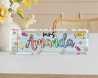 Personalized Teacher Desk Name Plate, Teacher Gift, Name Plate For Desk, Teacher Appreciation, Back to School Gift, Teacher Name Sign